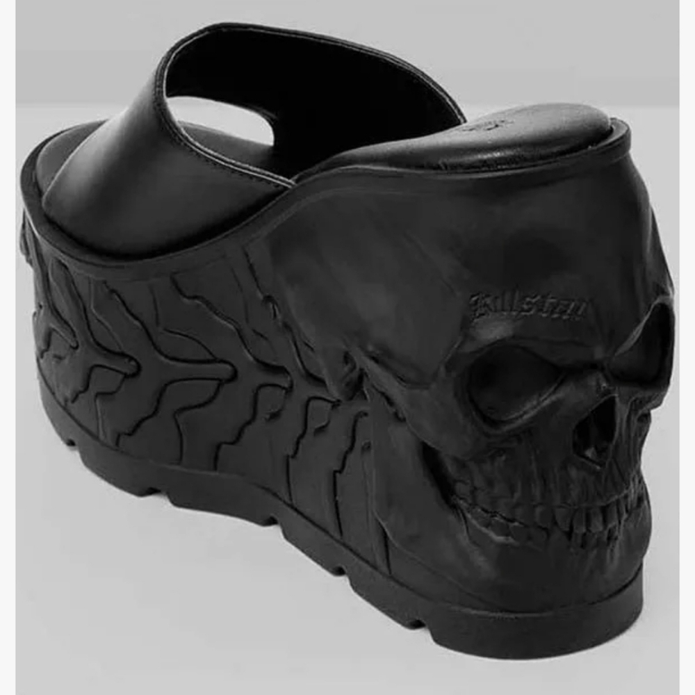 Killstar Black Skull Platform Sliders - Picture 8 of 11